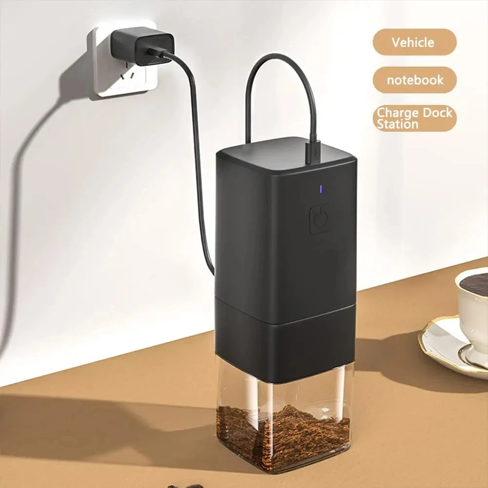 New 1300mAh Electric Coffee Grinder Externally Adjustable Type-C Charging Coffee Burr Grinder Bean Grinding Machine Coffee Maker