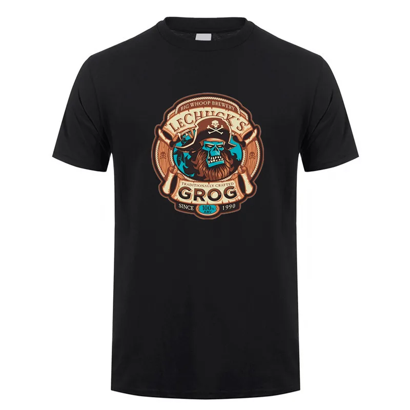 LeChucks Grog Craft Beer Monkey Island camiseta de verano para hombres camisetas de manga corta de algodón camiseta divertida hombre Tops camiseta DZ-150