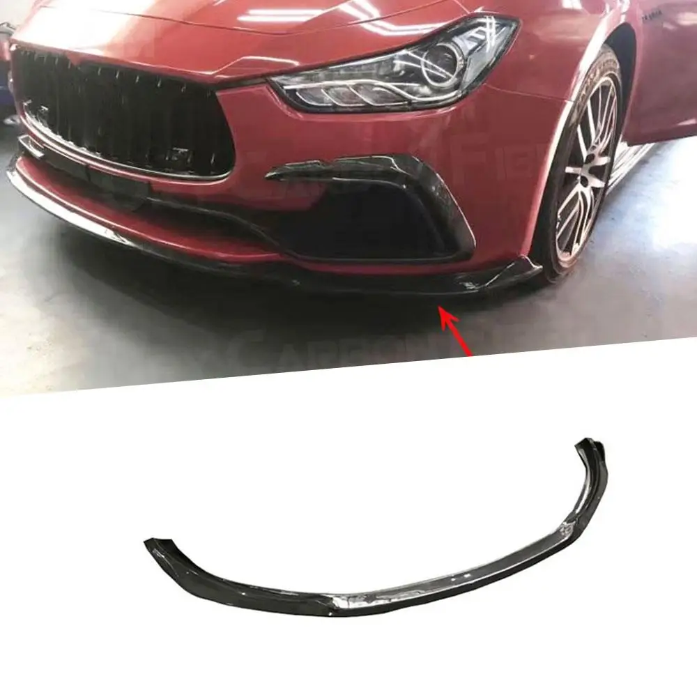 Carbon Fiber Front Lip Bumper Chin Spoiler for Maserati Ghibli 2014-2017 Car Styling Front Bumper Lip Splitters 