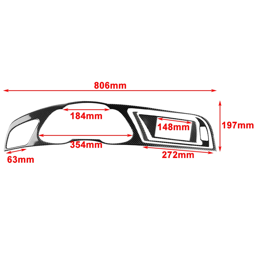 アウディa4,b8,8k,13-2014,rs4,a4l,2013-15,s4,3x用の装飾ステッカー付きダッシュボードトリム