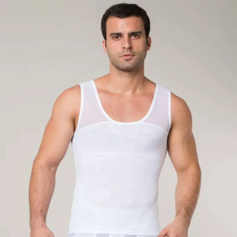 Men's Slimming Body Shaper Posture Corrector Abdominal Control Shapewear Fat Burning Corset Vest Shaping Compression T-Shirt