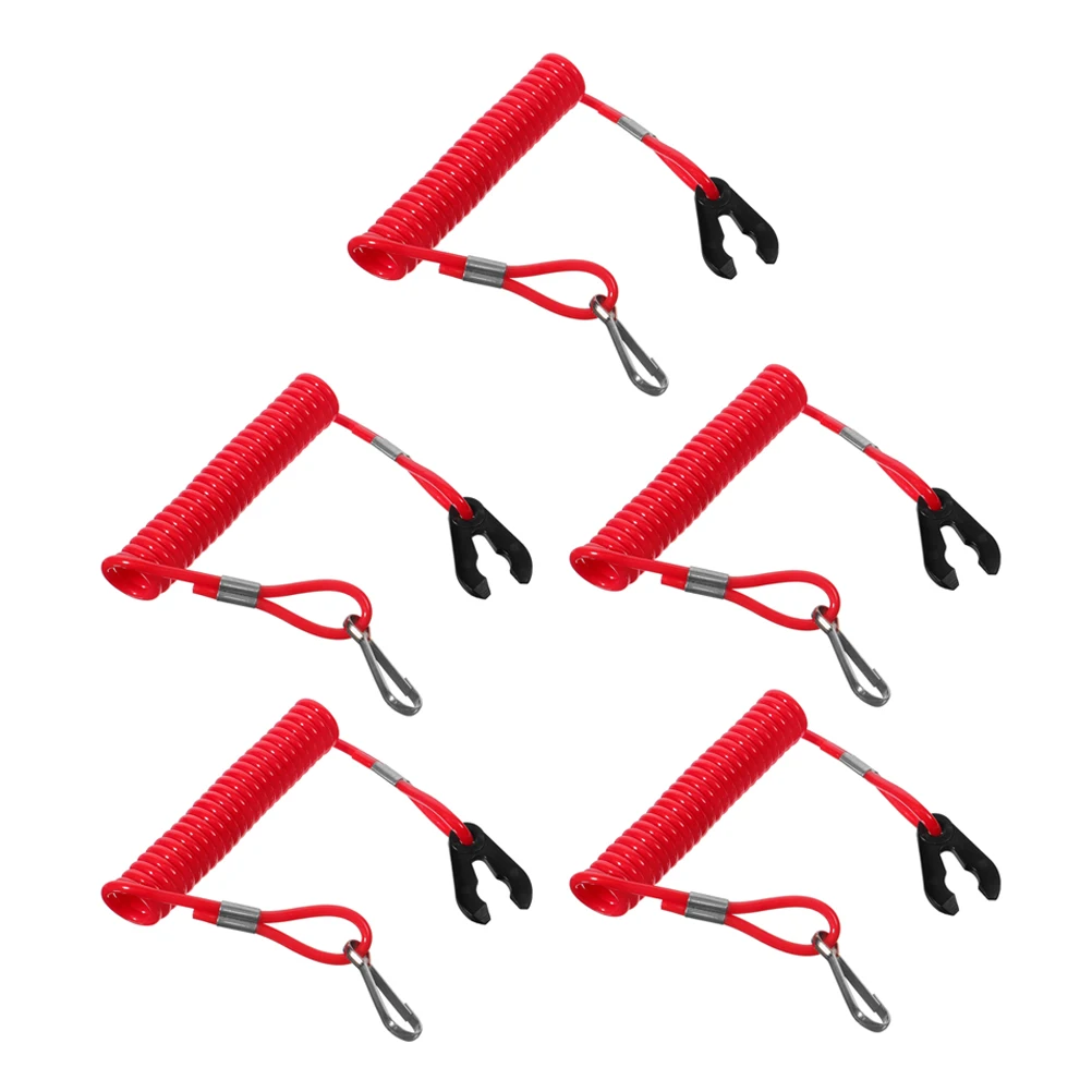 

5 PCS Extinguishing Switch Rope Engine Safety Lanyard Outboard Motor Harness Boat Emergency Cord Metal Supplies for Stop