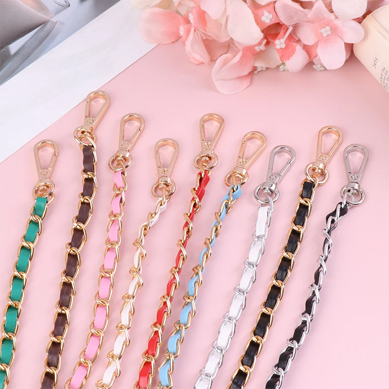 118CM PU Leather+Metal Chain Shoulder Bag Strap For Women Fashion Bag Crossbody Bag Woman Leather Strap For Handbag