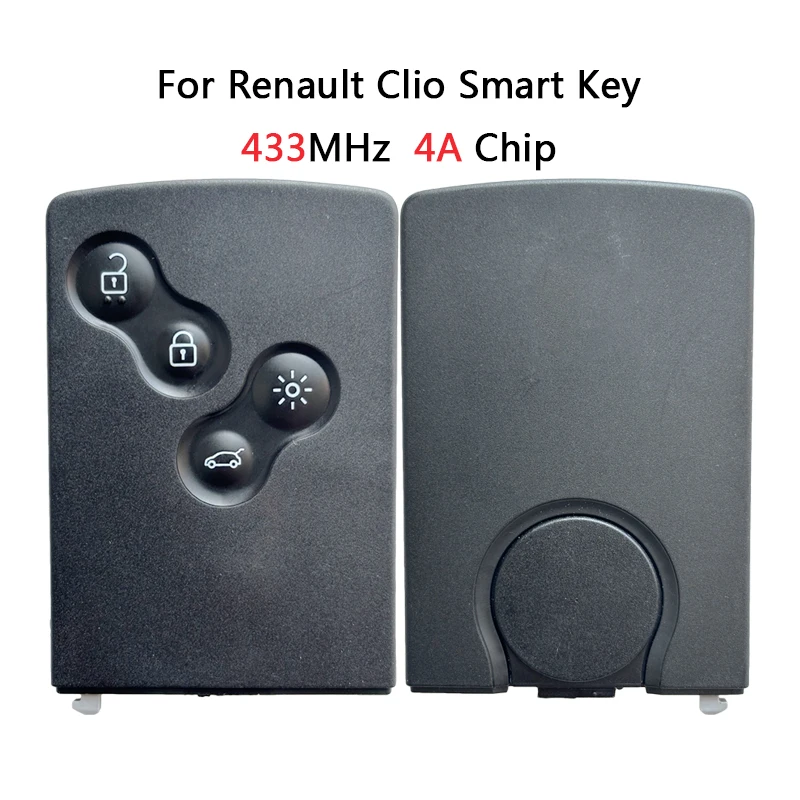 AK 010026   Oryginał dla Renault Clio 4 Kadjar Captur inteligentny klucz zdalny 4 przyciski 433 MHz PCF7945M PCF7953M Keyless Go 4A Chip