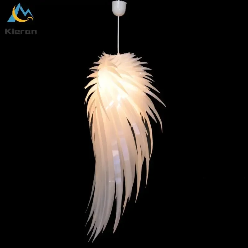 

Modern Simple Feather Led Chandelier Bedroom Study Dining Room Bedside Pendant Lamps Living Room Decorative Wing Pendant Lights