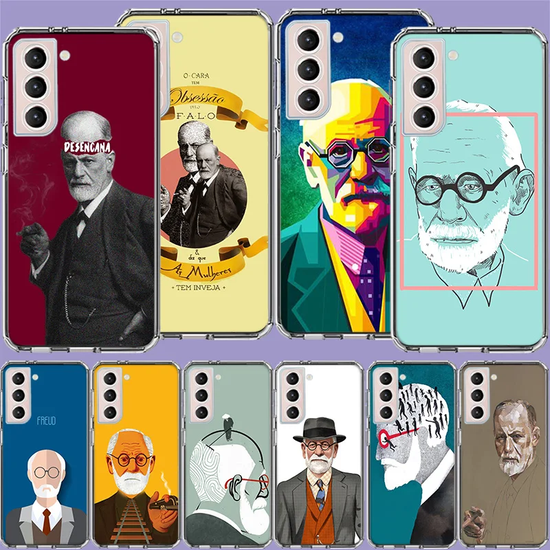 Sigmund Freud Founder of Psychoanalysis Phone Case For Samsung Galaxy S24 S22 Ultra S21 S23 FE S20 S10 S9 S8 Plus S10E S7 Edge C