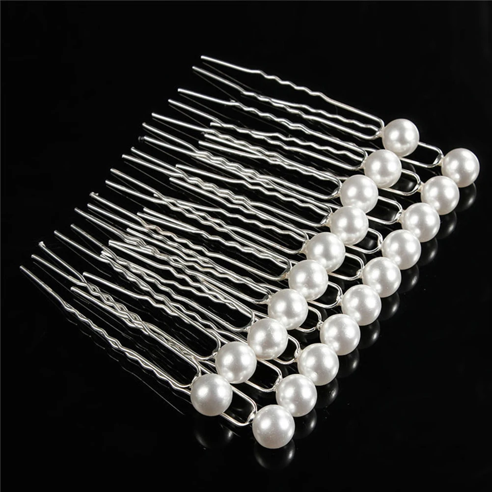 

20pcs Pearl Hairpins U-Shaped Wedding Travel Hairpin For Woman Lightweight Metal Pearl Easy Fix Decorations Hairpin Makeup