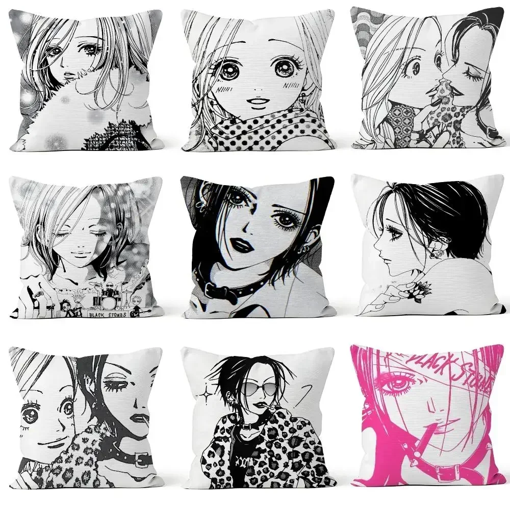 Manga NANA Nana Osaki Hachi Black Stones Cushion Cover Throw Pillow Soft Short Plush Cozy Colorfast For Sofa Bedroom Home Decor