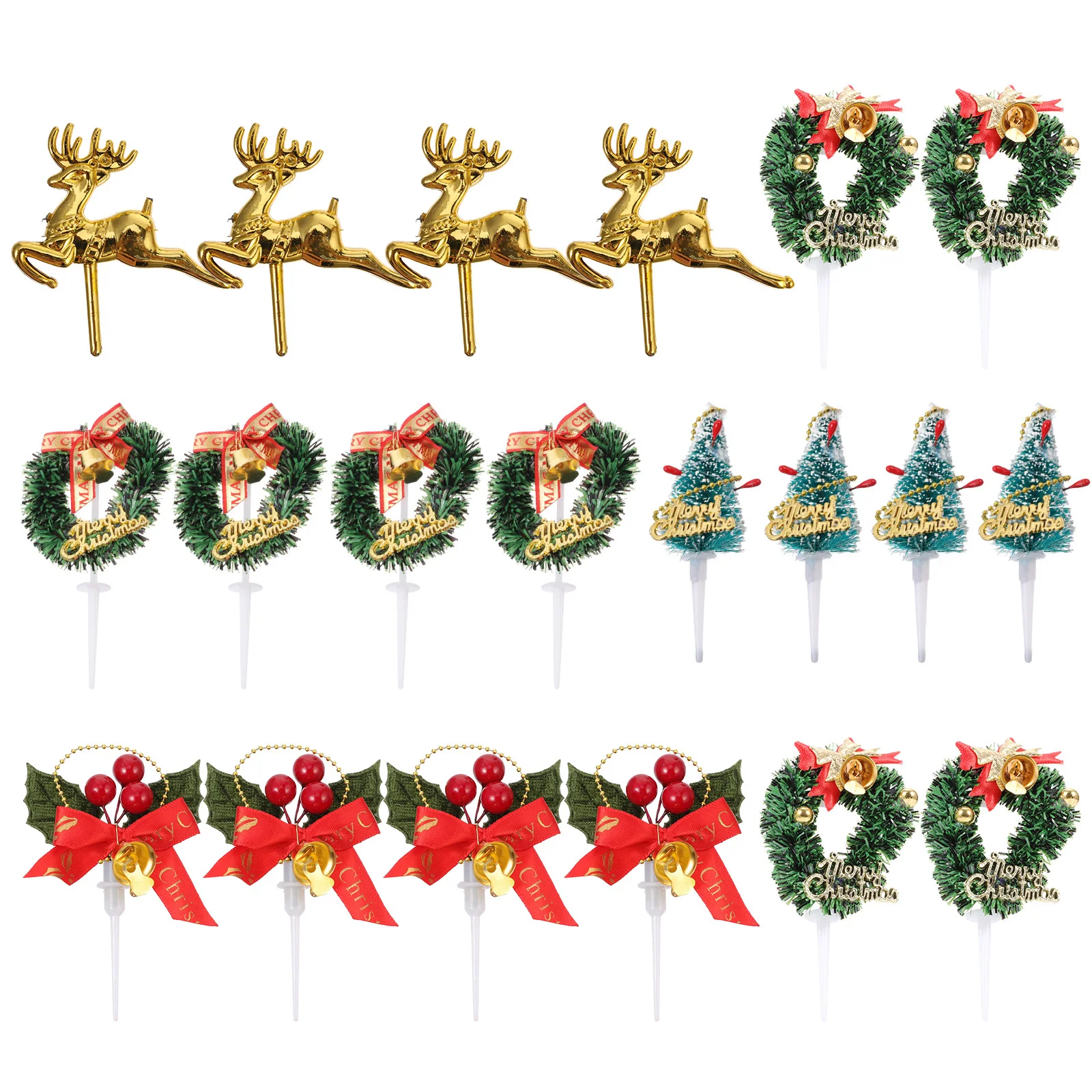 

20Pcs Christmas Cake Topper Premium Material Delicate Style Design Unique Adorable Fine Topper Decor Cake Supplies