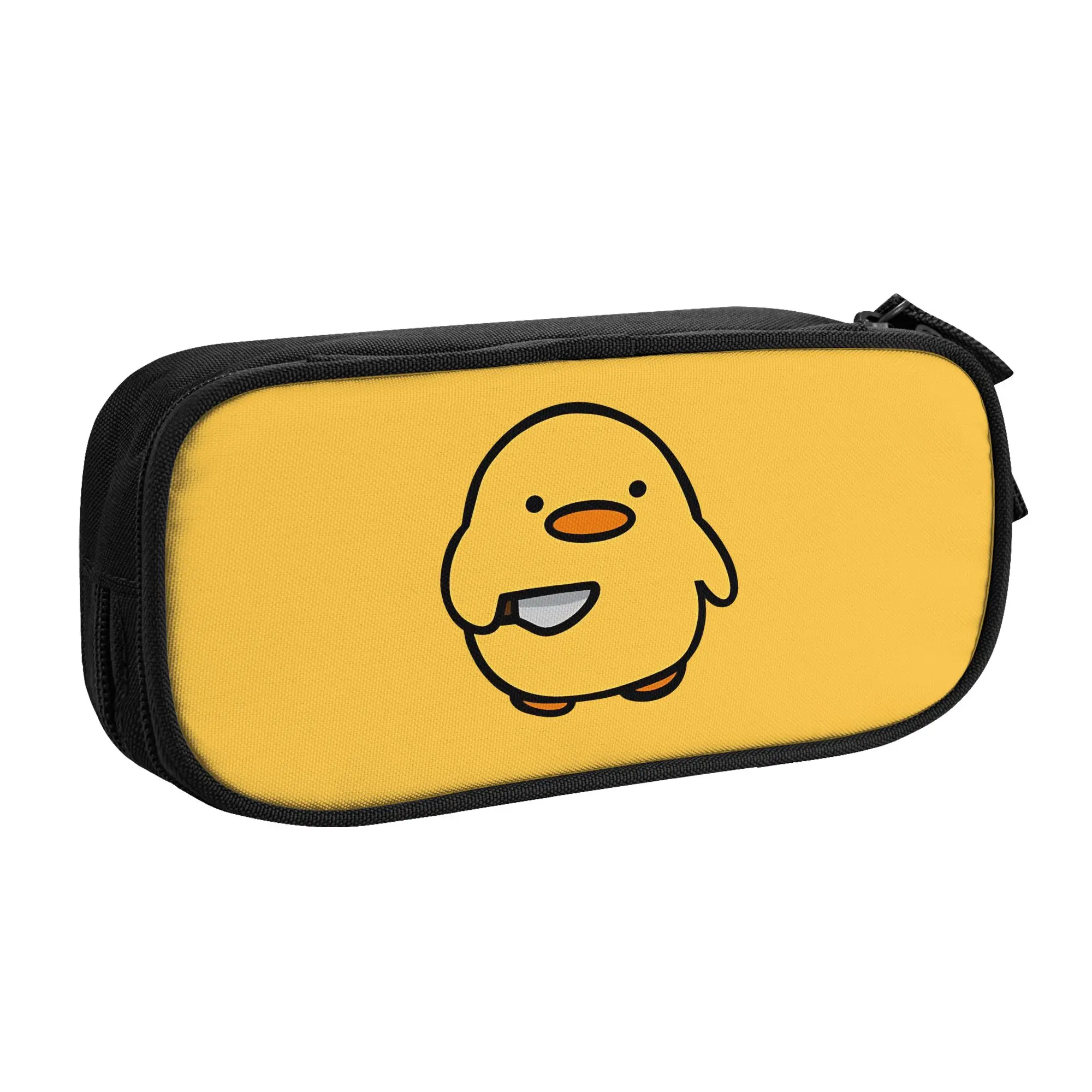 Duck with a knife Pencil Cases Fashion   Pen Box Bags Girls Boys Big Capacity Office Cosmetic Pencilcases