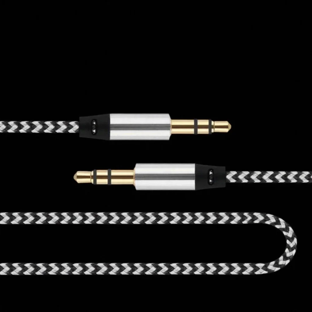 Cable auxiliar trenzado de nailon de 3,3 pies, Cable de Audio macho a macho de 3,5mm para auriculares de teléfono inteligente, reproductor de MP3, Cable auxiliar de música