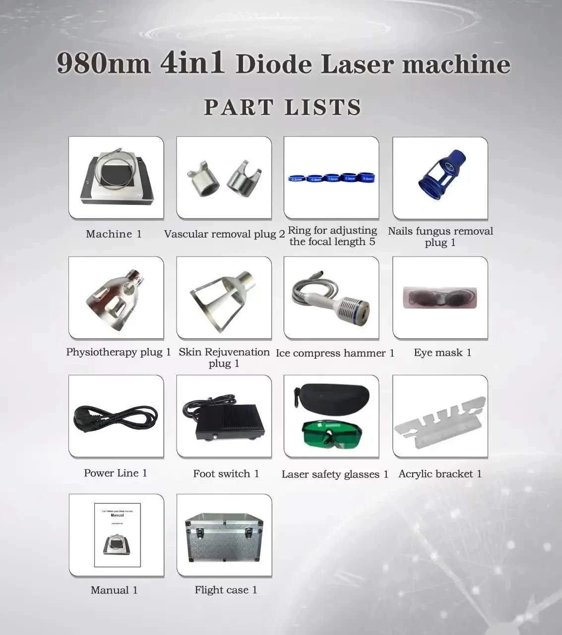 980Nm Laser Diode Vascular Spider Varicose Vein Removal Machine Treatment Fungi Physiotherapy For Nail Lipolisi Commercial Salon