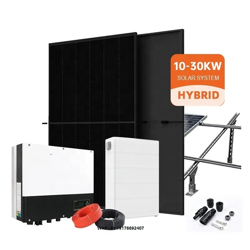 Complete set of 5kw 10kw 25kw hybrid grid-connected solar power generation system 30kw solar panel energy system