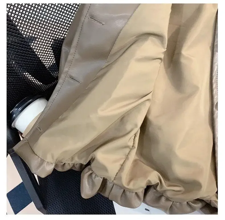 Mädchen Kunstlederjacke Trendiger Herbst-Frühlingsmantel für Kinder Modische Kurze Bikerjacke für Kleinkindmädchen – Detail 8
