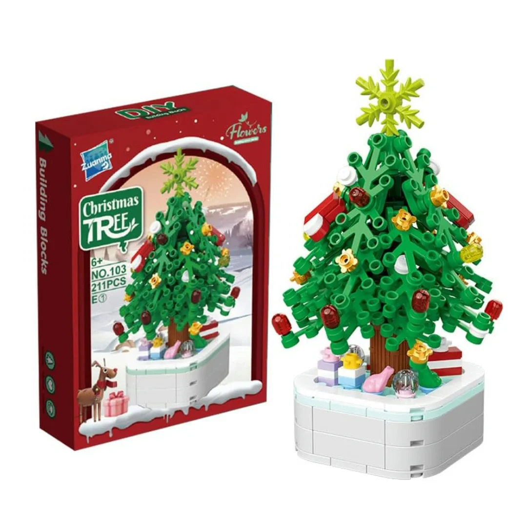 DIY Christmas Tree Building Block Set for Creative 211 Pieces Building Toys Kit for Boys Girls Kids Adults, Xmas Presents,Gifts