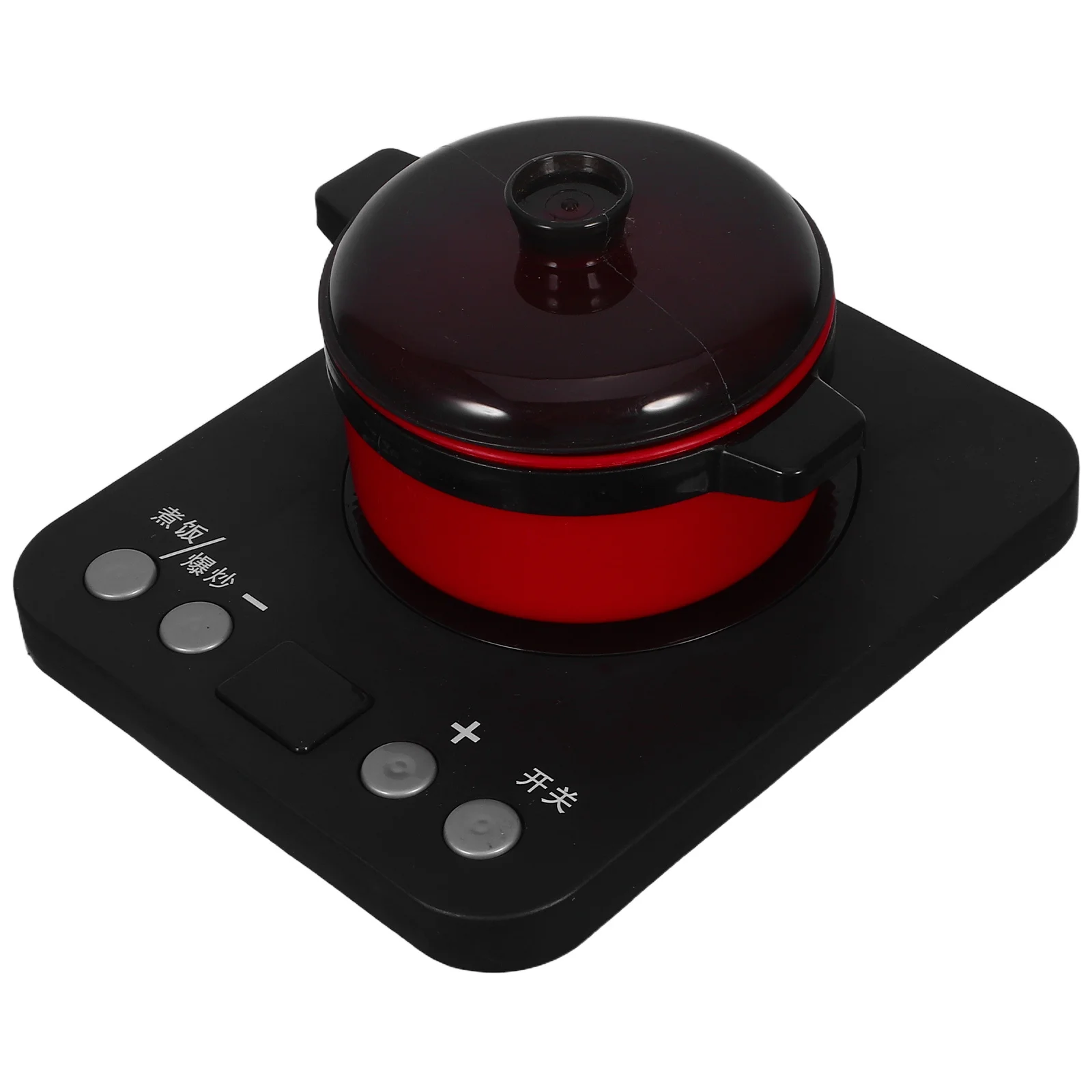 1Set Kinderkeuken Speelset Gesimuleerde elektrische kookplaat met lichtgeluidseffecten Fantasiespel Kookgerei voor creatief