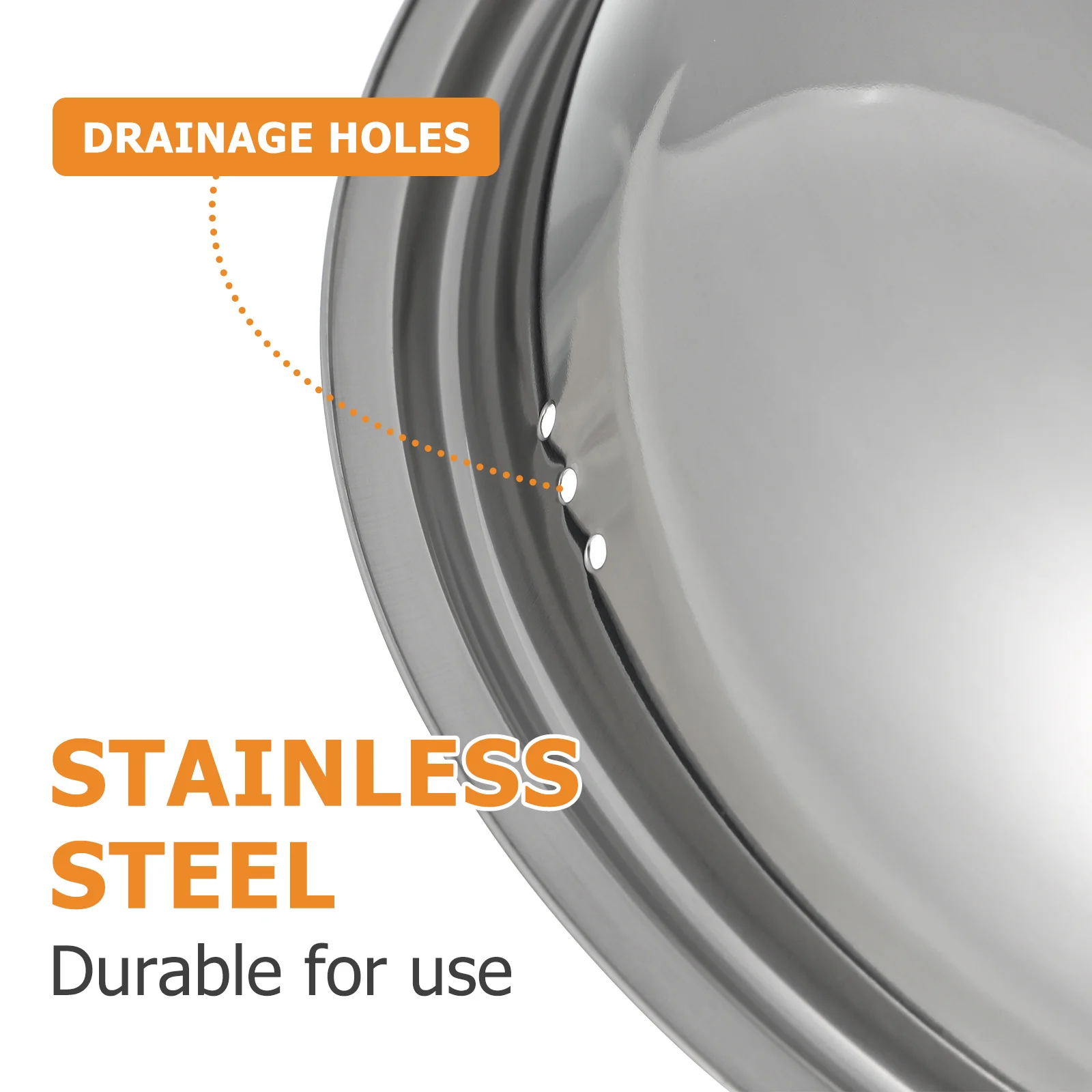 

38Cm Stainless Steel Pot Lid Anti Oil Splashing Cover for Large Pan Spill Stopper Lid Cooking Utensil Keeps Food Warm Retains