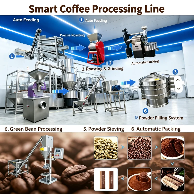 Food‑grade Coffee Processing Equipment Cold Brew Coffee Production Line Small‑Scale Industrial Grinder Complete Set Customized