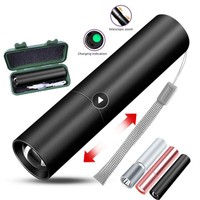 Mini Flashlight USB Rechargeable LED Flashlight Waterproof Telescopic Powerful Zoom Torch Lamp Outdoor Emergency Portabl Torches