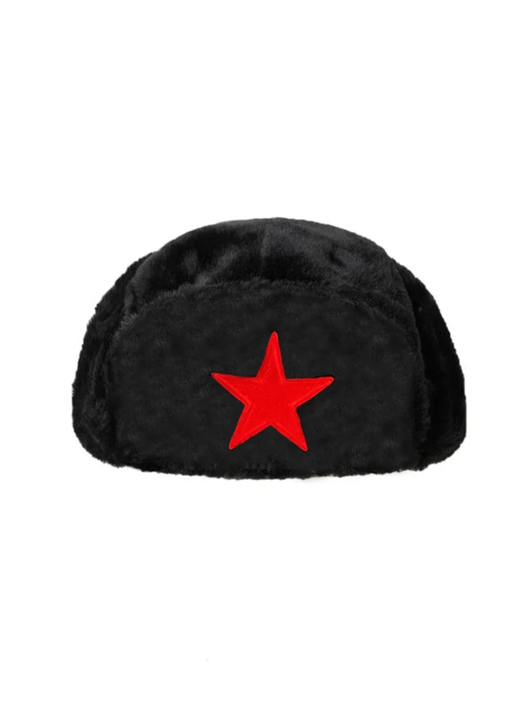 Winter Warm Ushanka Men Women pentagram Lei Feng Winter Hat Aviator Outdoor Ear Flaps Bomber Cap Proof Trapper Russian Hat