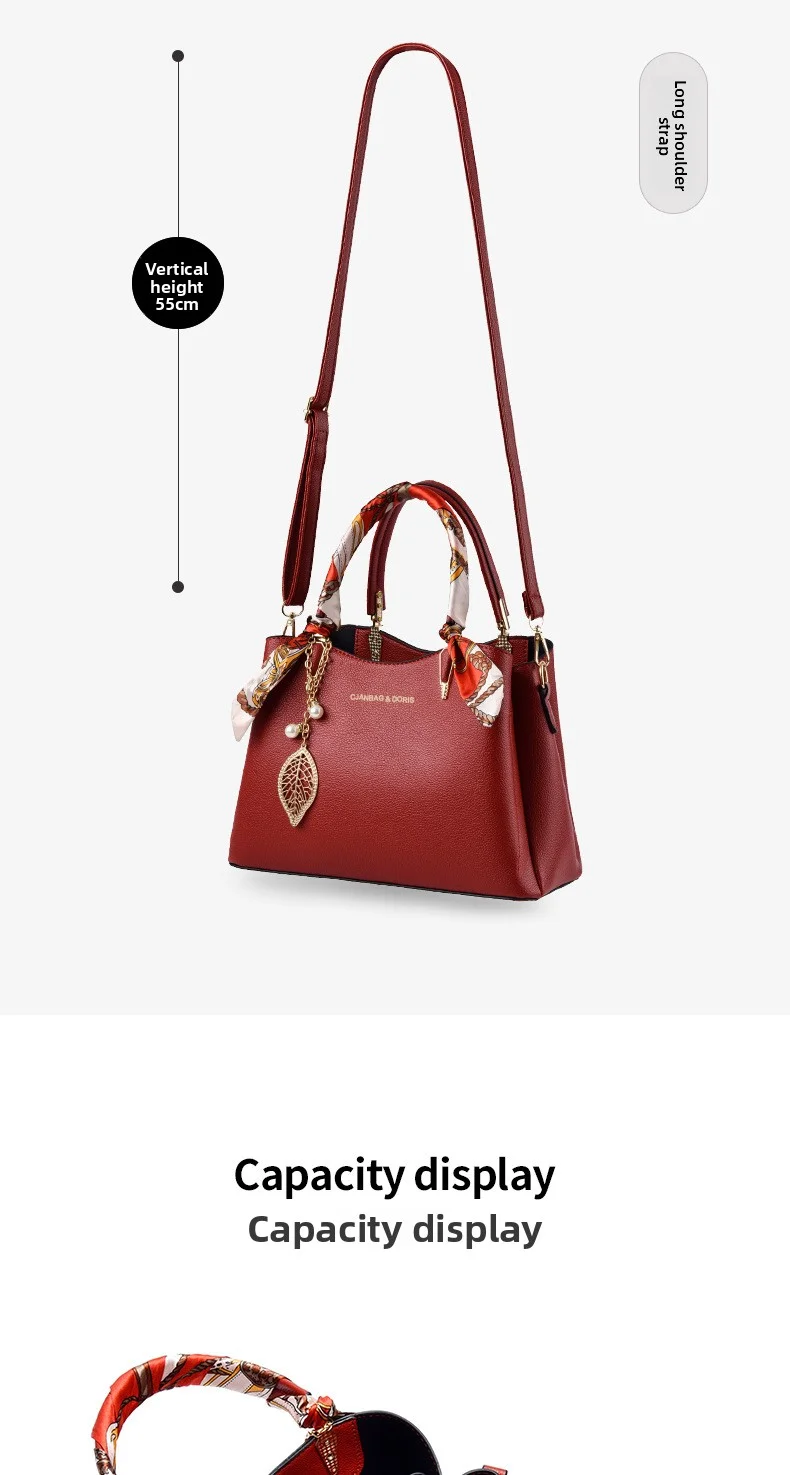 Umhängetasche, rote Hochzeitsgeschenktasche, elegante Handtasche für Damen, Schultertasche – Detail 3