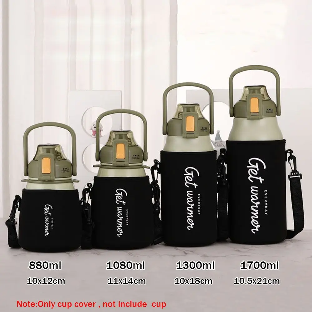 1Pcs Sport Water Bottle Cover Case with Shoulder Strap Portable Vacuum Glass Cup Sleeve Cup Pouch Sport Camping Accessorie