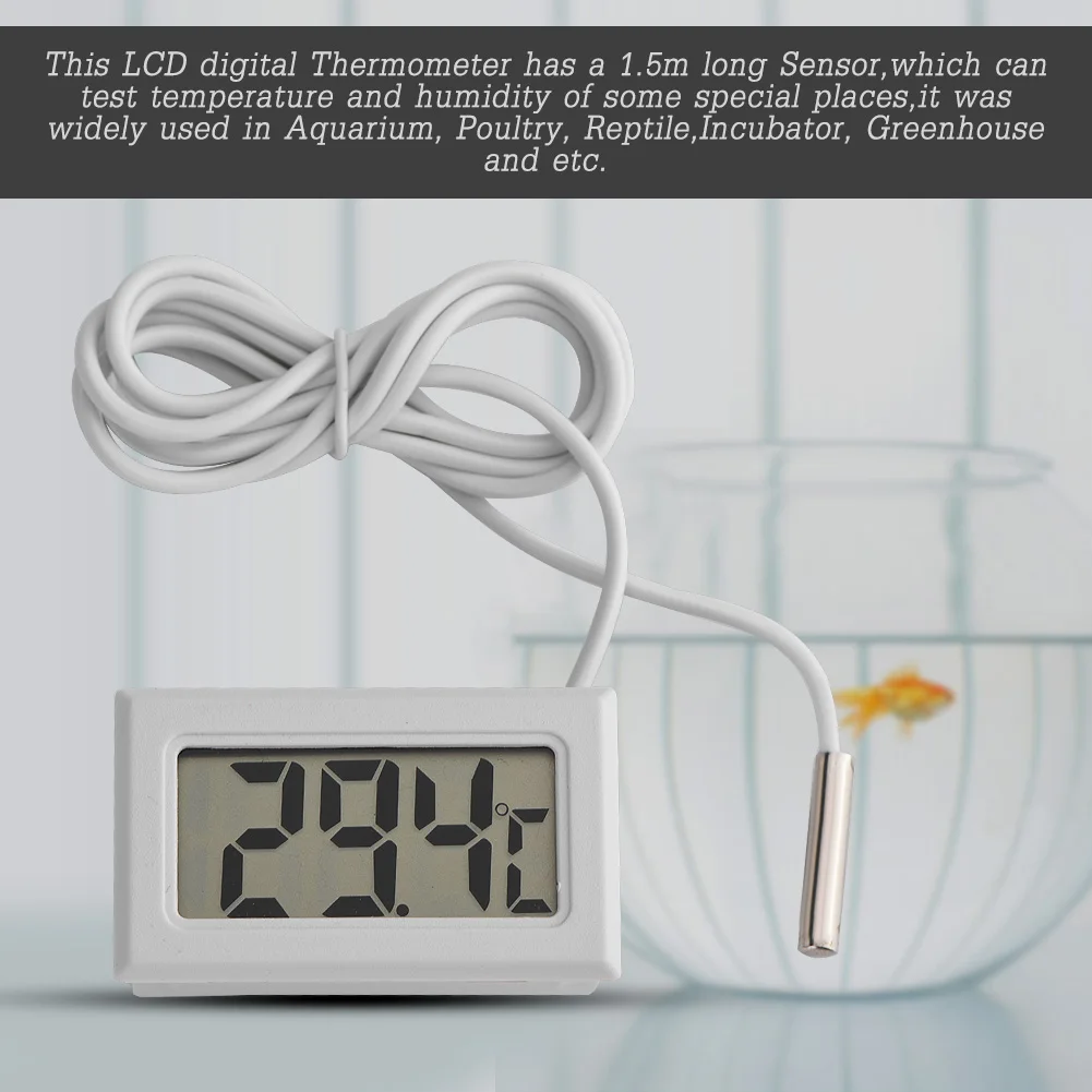 Water Thermometer Thermometer for Water Cooling Mini LED Display Digital Temperature Meter Probe Sensor Digital LCD Thermometer