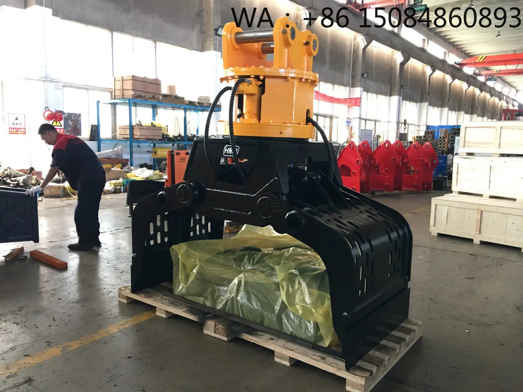 Rotary Sorting Demolition Grapple Attachment, Professional Excavator Accessory For Timber & Waste Material Sorting