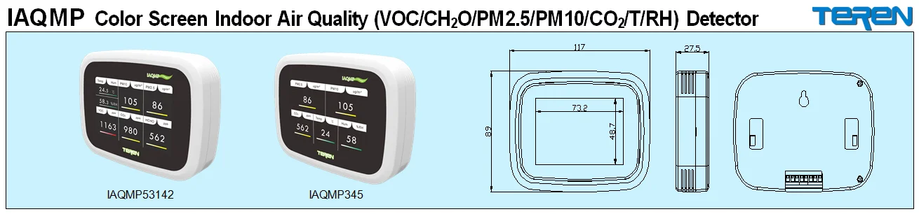 HVAC Test Instruments Multi-function Indoor VOC CH2O PM2.5 PM10 CO2 T/RH Air Quality Detector Multi Gas Detector