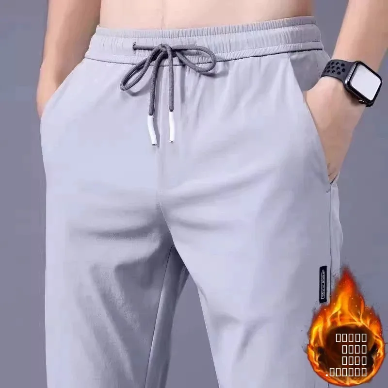 

Мужские повседневные брюки Thiened Fce, свободные прямые спортивные брюки с эластичной резинкой на талии, длинные брюки большого размера, осенне-зимняя мода