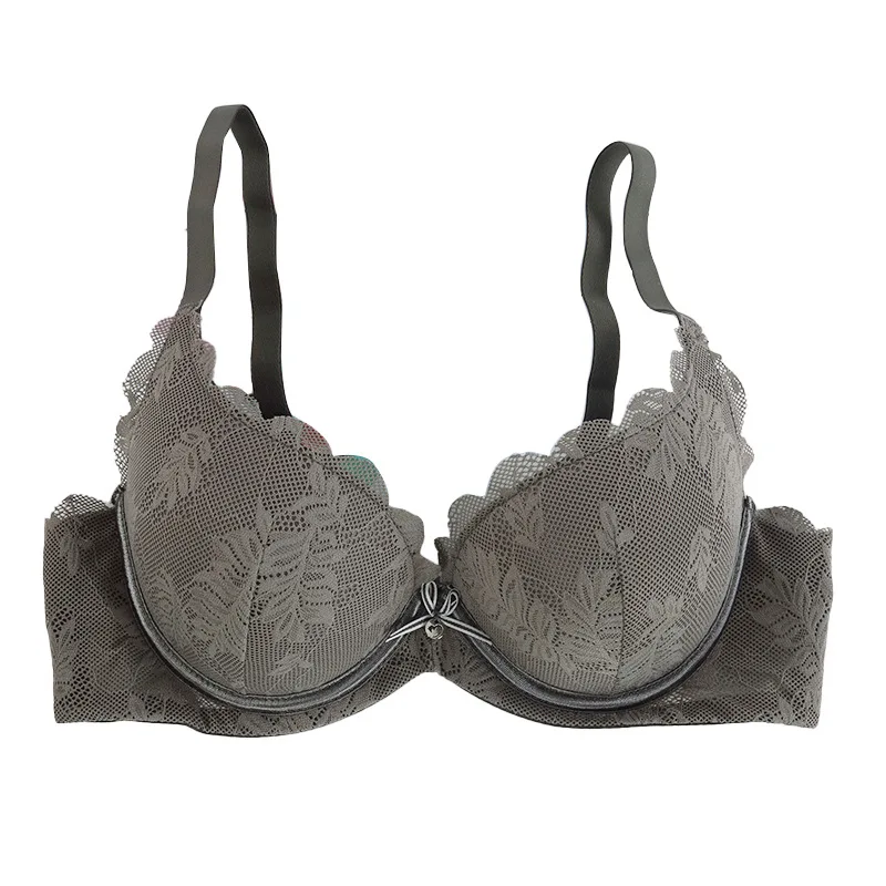 New Style Lace, Multi-color, Steel Ring Gathered Bra, Comfortable, Ventilated, and Sideline Bra