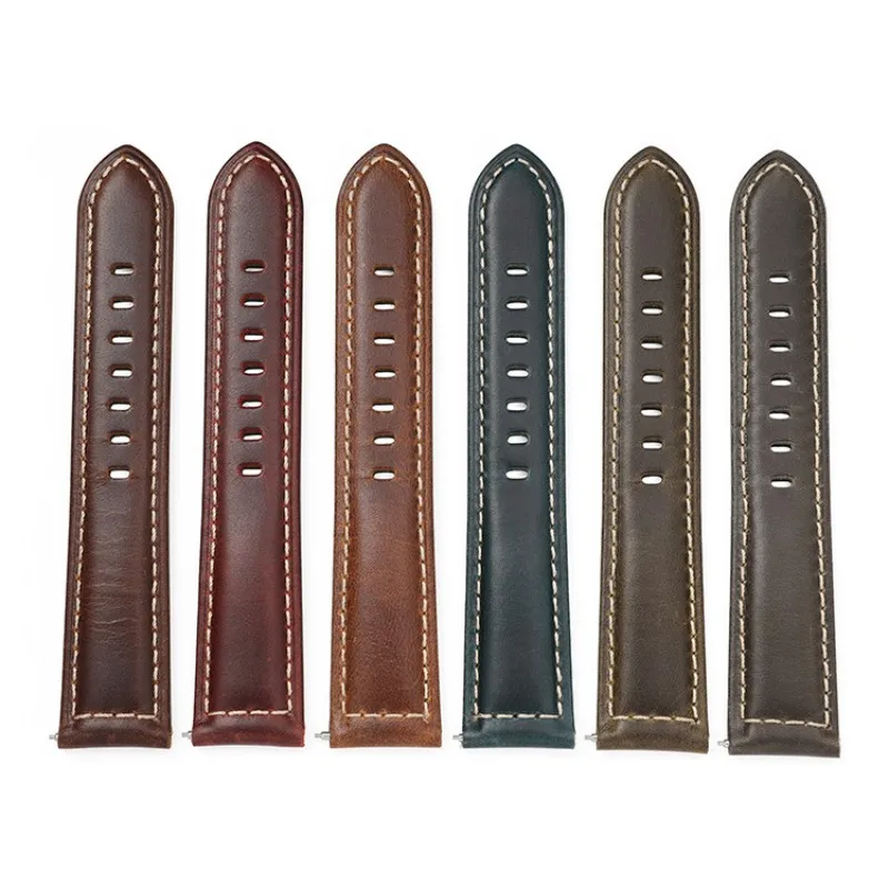 18 мм, 20 мм, 22 мм, 24 мм, 26 мм, быстросъемный винтажный кожаный ремешок для часов с масляным воском, водонепроницаемый ремешок, аксессуары, пряжка с инструментом