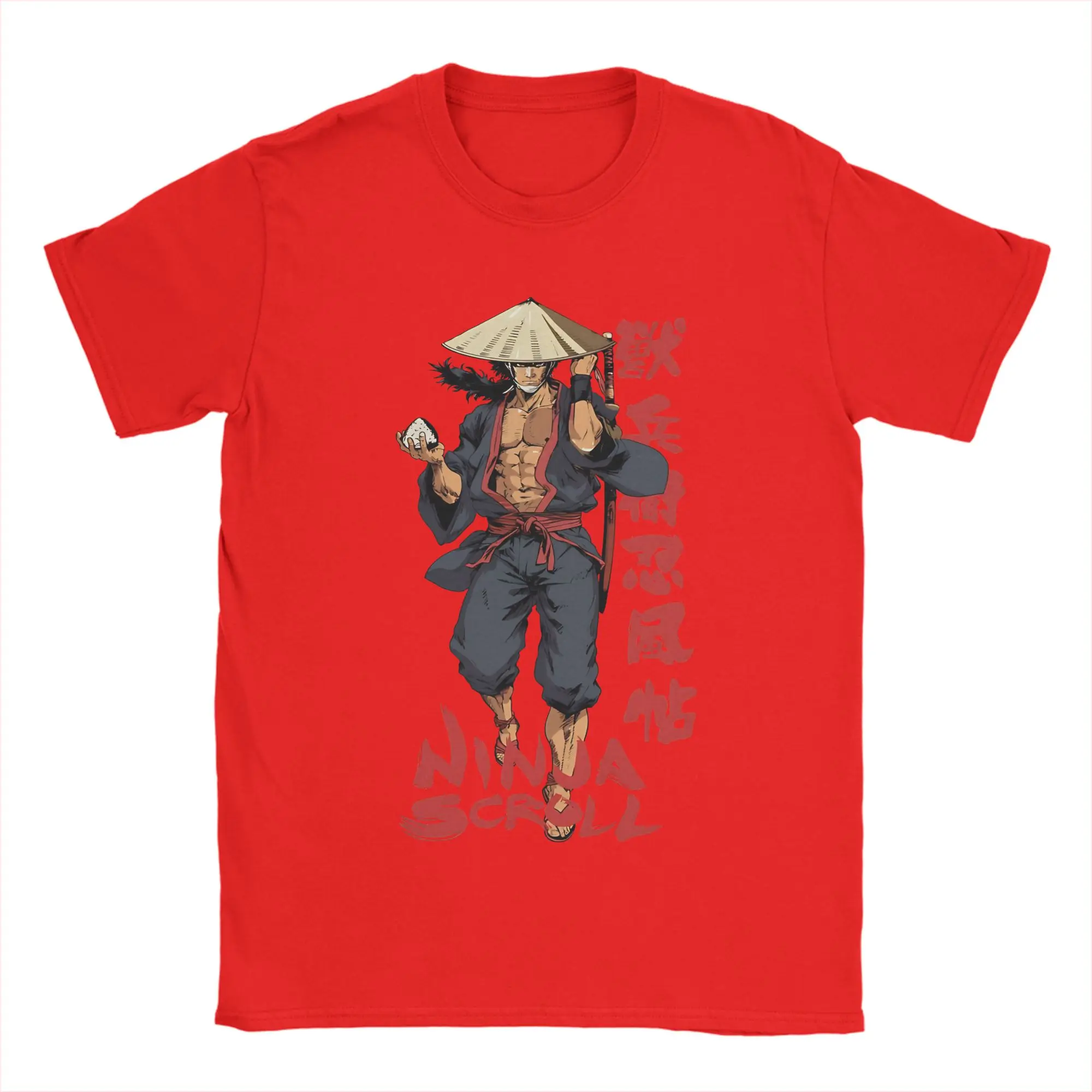 Jubei Kibagami Ninja Scroll T Shirts for Men Pure Cotton Humor T