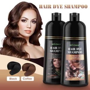 500 ml natürlicher Bio -Schnellhaarfarbe Shampoo schwarze Pflanzen Essence Haarfarbe Schwarzfarbstoff Shampoo, um weißes Haar grau zu bedecken 12 Hauptverkäufe Shampoo an färbende Haare - №5