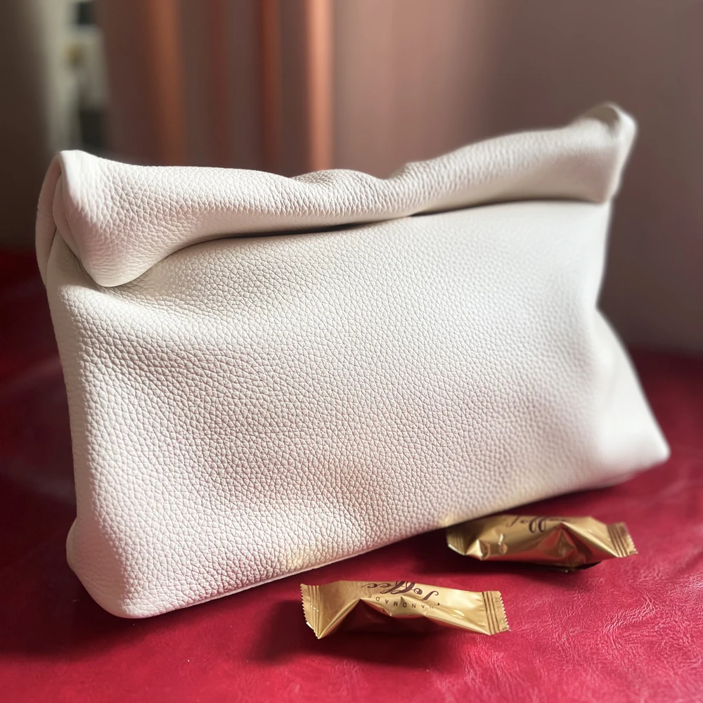 Neue Euro-Mode Gekräuselte Handtaschen Trendige Büro-Handtaschen mit Handyfächern Hochwertige Tragbare Echtleder-Handtaschen für Damen – Detail 5