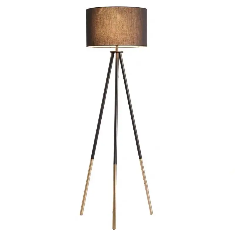 modern floor led lamp tripod fabric shade floor lamp for living room standing lamp