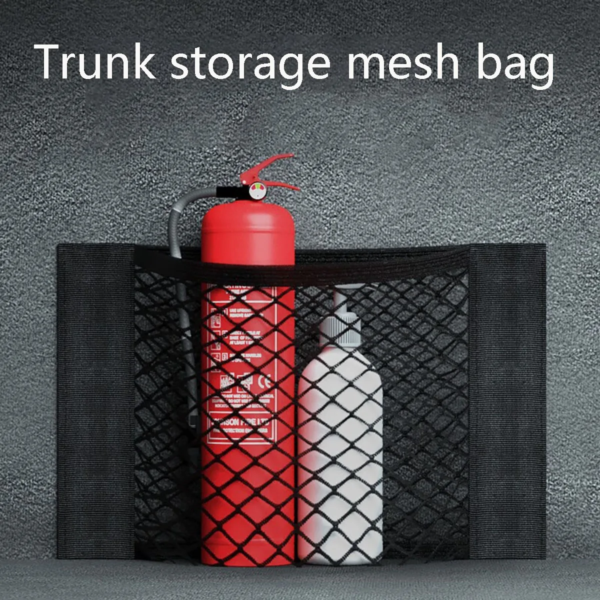 1pc Universal Car Storage Bag Double Mesh Trunk Storage Net, Car Built-in Storage Bag, Car Fixed Storage Net