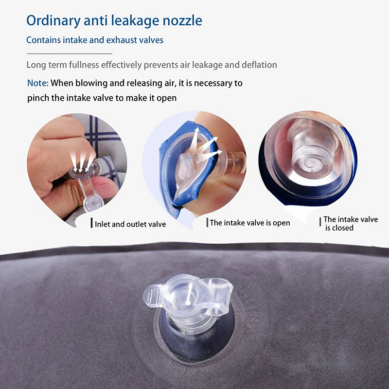 PVC Pillow Inflatable Air Portable Headrest Chin Support Cushions For Travel Rest Side Sleeping Neck Nap Pillow