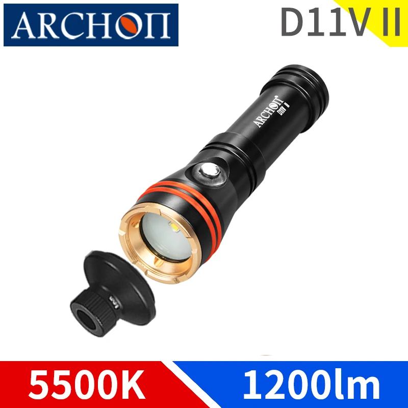 D11V II warm white HD diving video lights diving flashlight spot lighting Underwater 100m diving photography fill lighting torch