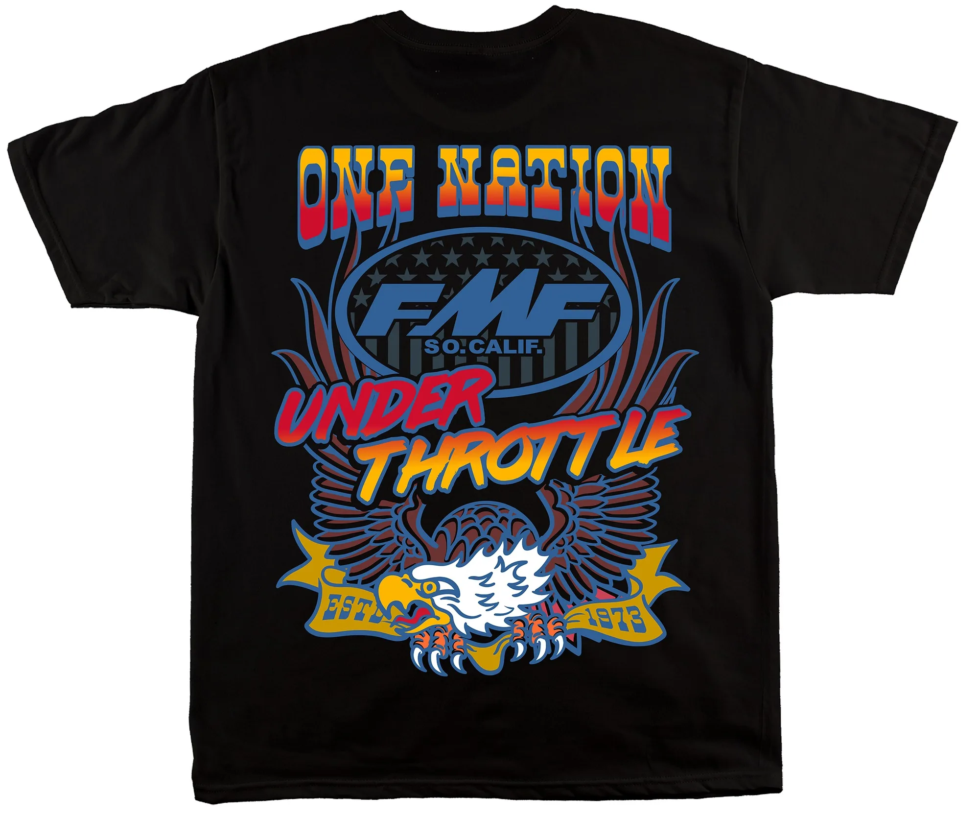 ONE NATION FMF Racing Off Road Motorcycle Exhaust Brand Graphic T-Shirt Cotton Men Women Streetwear Tee