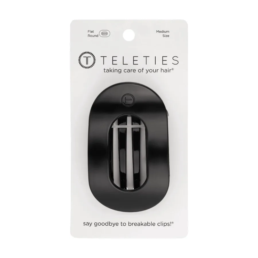 

Flat Round Hair Clip Black Medium