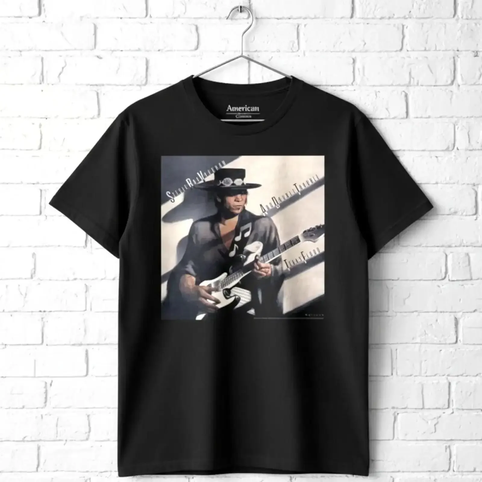 Stevie Ray Vaughan Double Trouble Texas Flood Album Men's T Shirt vintage Washed Comfortable Unisex Stylish Slightly fashion