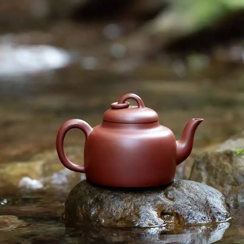 [Changtao]Yixing Original Mineral Teapot, Tea Brewing Pot, Tao Shunqing Purple Clay Pot With Bottom Groove, 250Cc