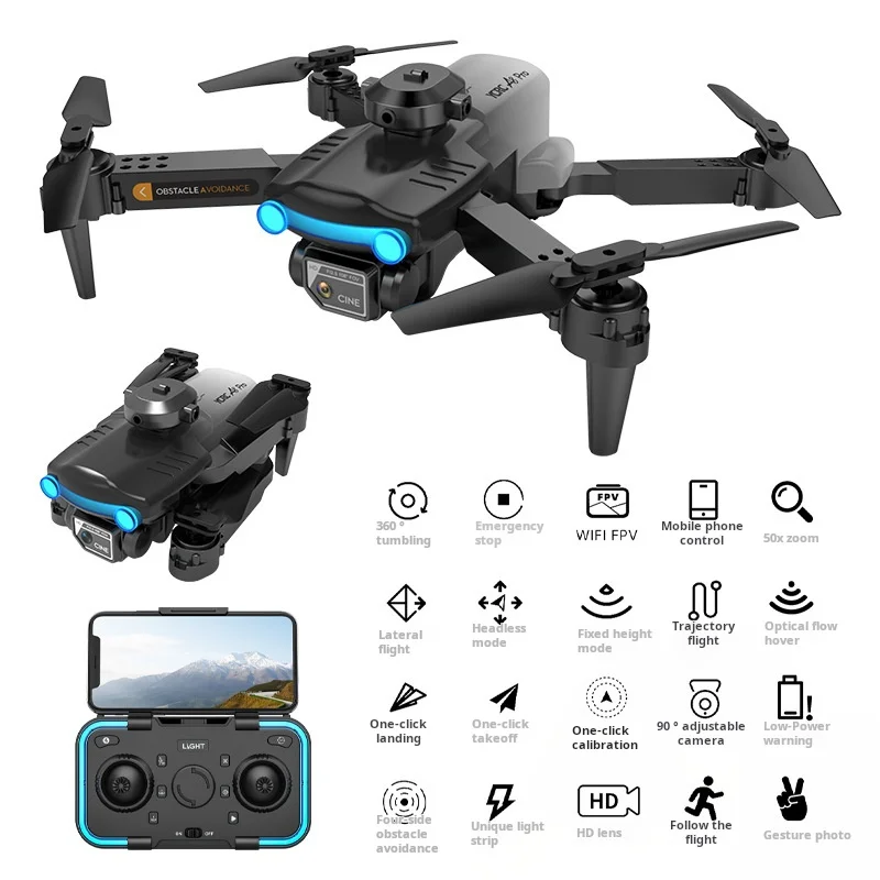 A8 Pro Drone 4K Dual Camera aerial photography Folding Aircraft Four way Obstacle Avoidance Remote Control Aircraft Drone fpv to