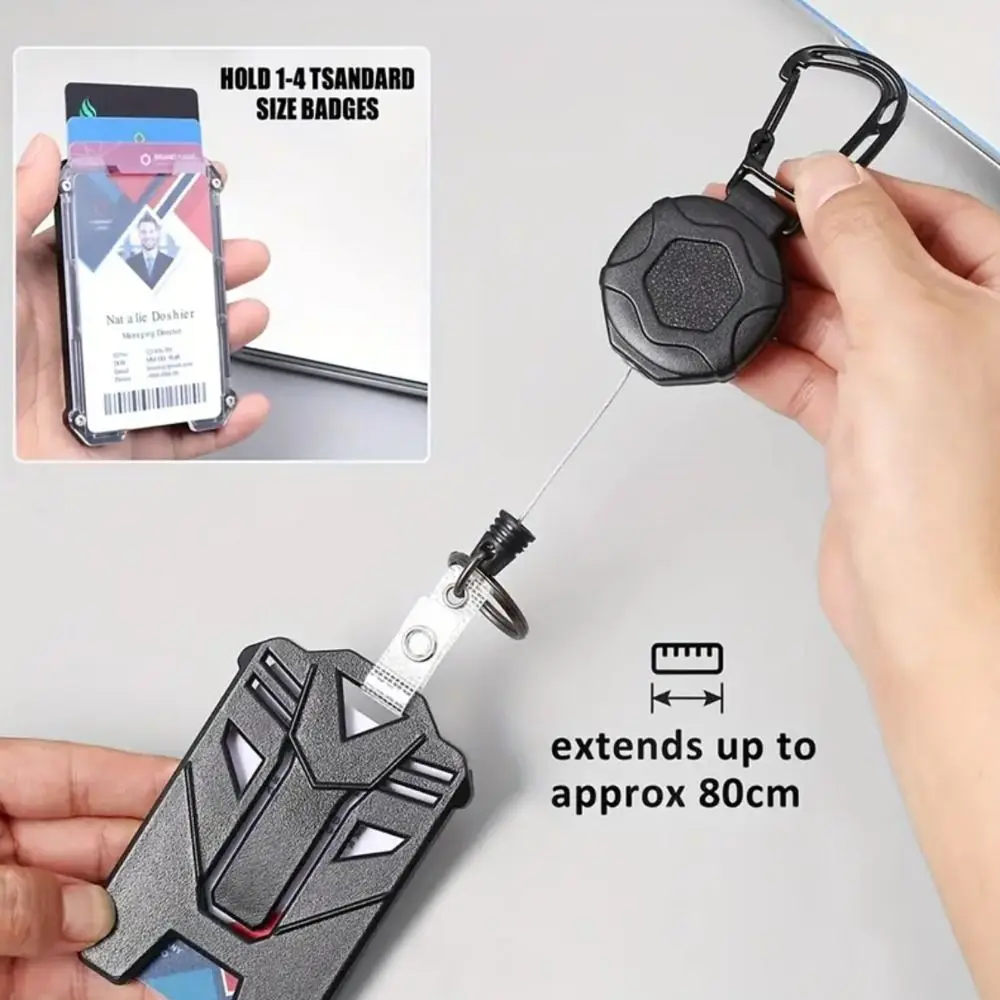 Bobine de Badge rétractable robuste, porte-clé en câble métallique, porte-carte d'identité, étui pour cartes en acier solide, couverture de carte de Bus, bureau et école