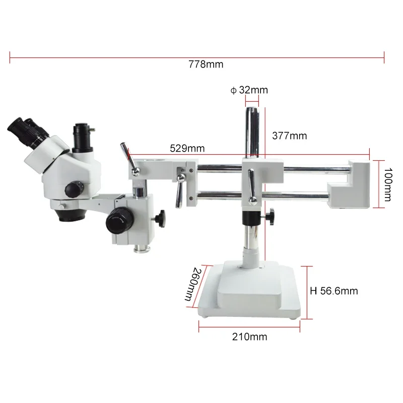 Double Boom Arm 48MP HD USB Camera LED Light Trinocular Microscope For Mobile Phone Repair