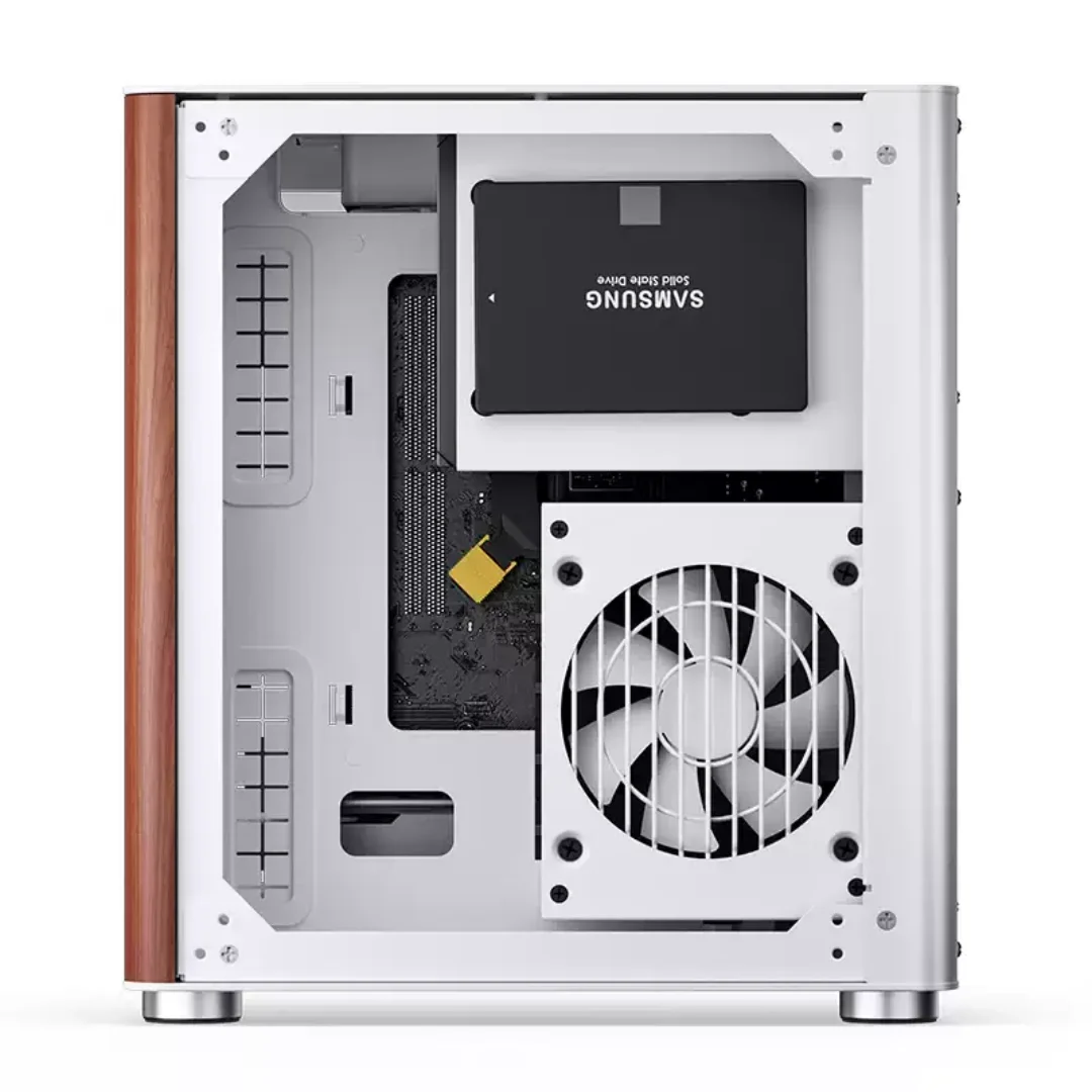 White Curved Panoramic Glass Gaming Chassis JONSBO TK Series TK0 TK1 TK3 Aluminum Shell BTF Back Plug Motherboard Computer Case