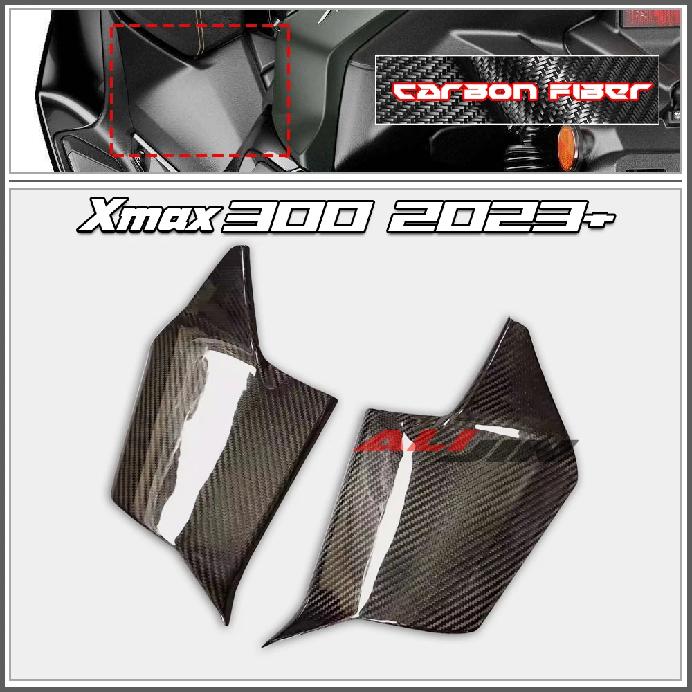 100% Real Carbon Fiber for YAMAHA Xmax 300 Xmax300 2023+ 2024 Motorcycle Scooter Side Upper Fairing Tank Cover Panel Cowling