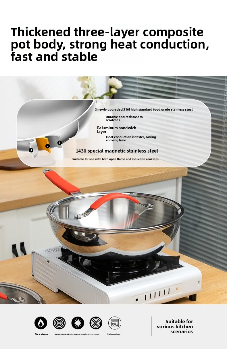 DSA stainless steel pot special pot set complementary food steamer