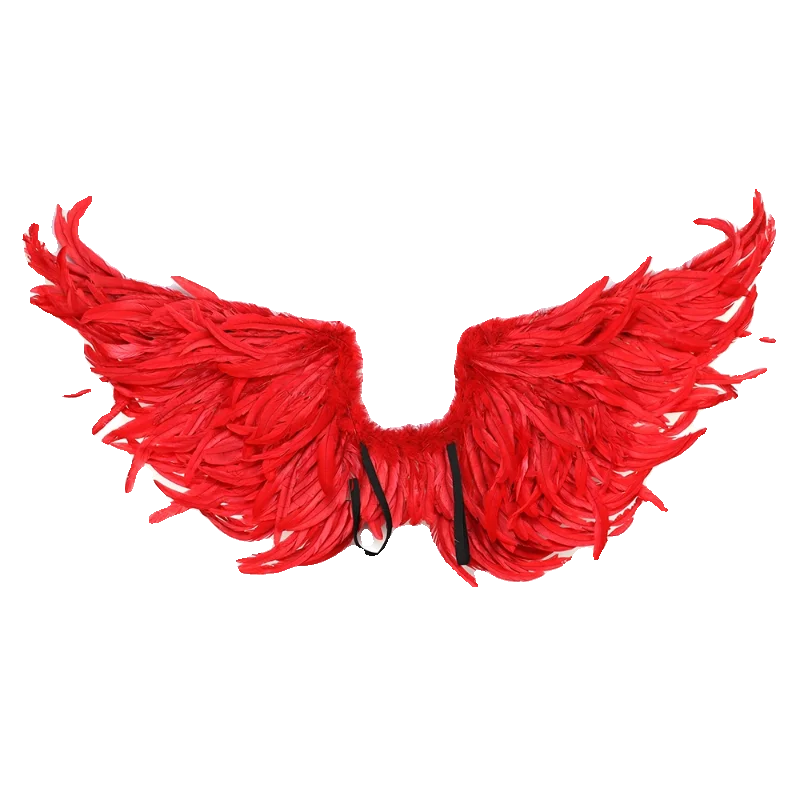 Fada noiva casamento fotografia cosplay adereços, chama vermelha grande anjo penas asas, desempenho adereços